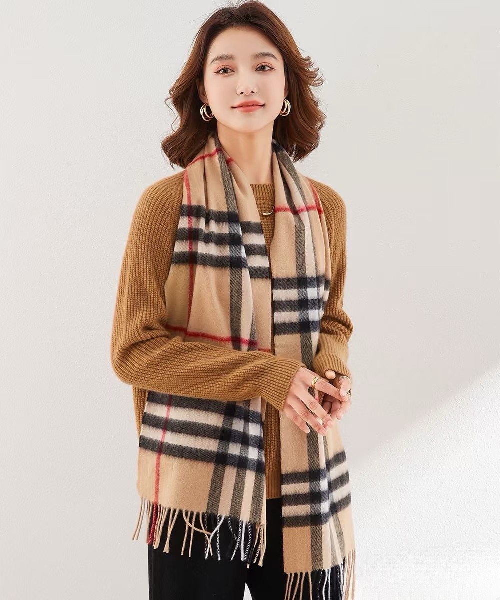 Burberry Fringed Plaid Scarf