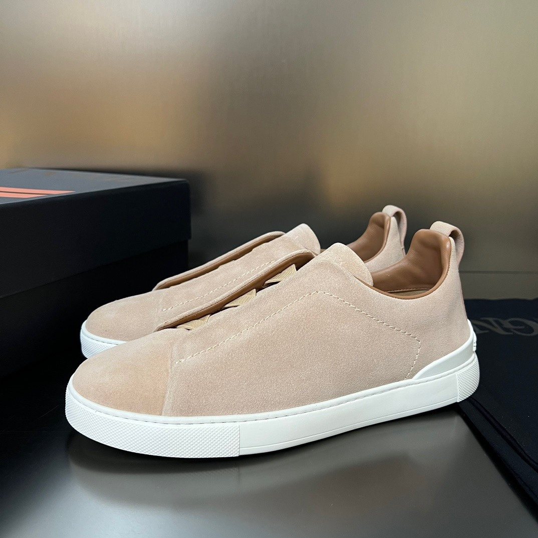 Zegna White Slip-On Sneakers