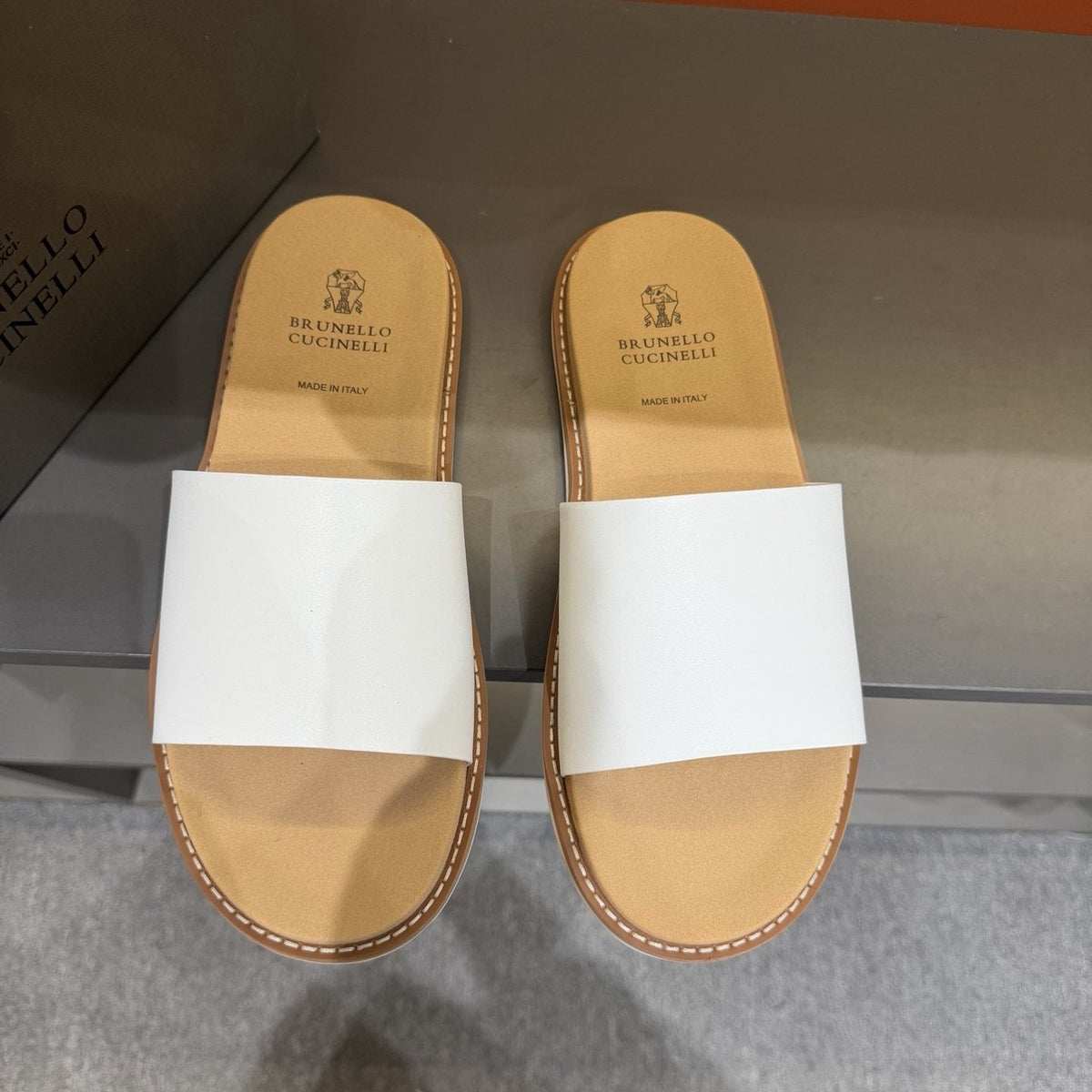 Brunello Cucinelli Men's Wide Strap Slide Sandals