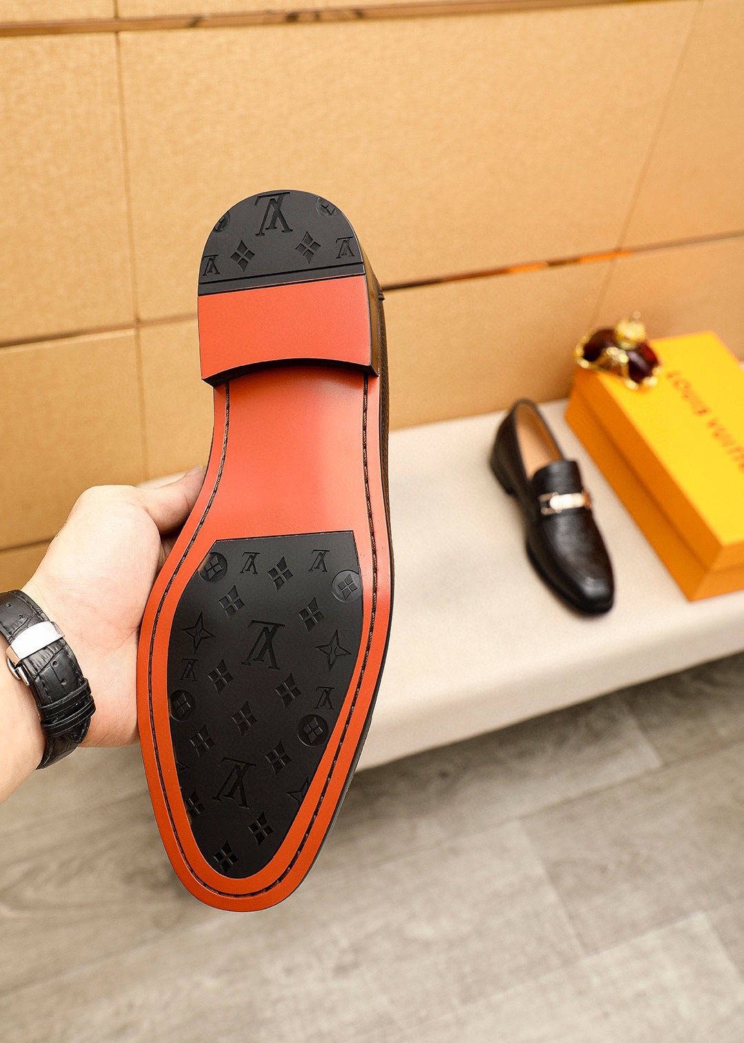 Louis Vuitton Men's Textured Bar Loafers