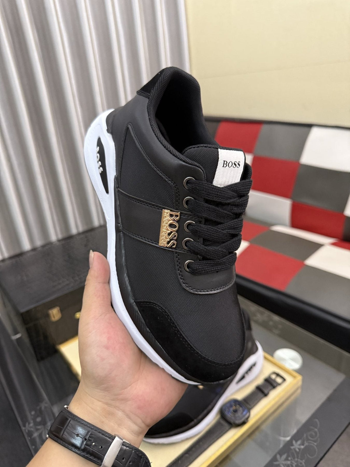 BOSS Men's Color-Block Low-Top Sneakers
