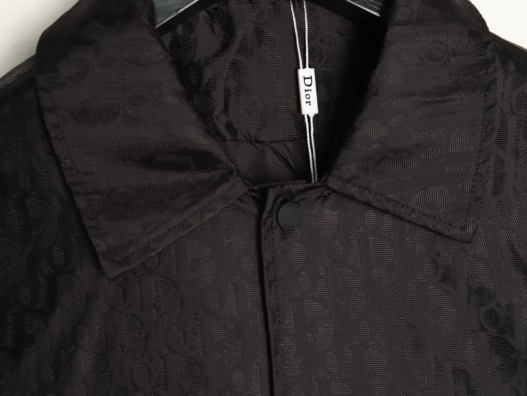 Dior CD 25SS Tonal Allover Jacquard Collared Jacket - Black